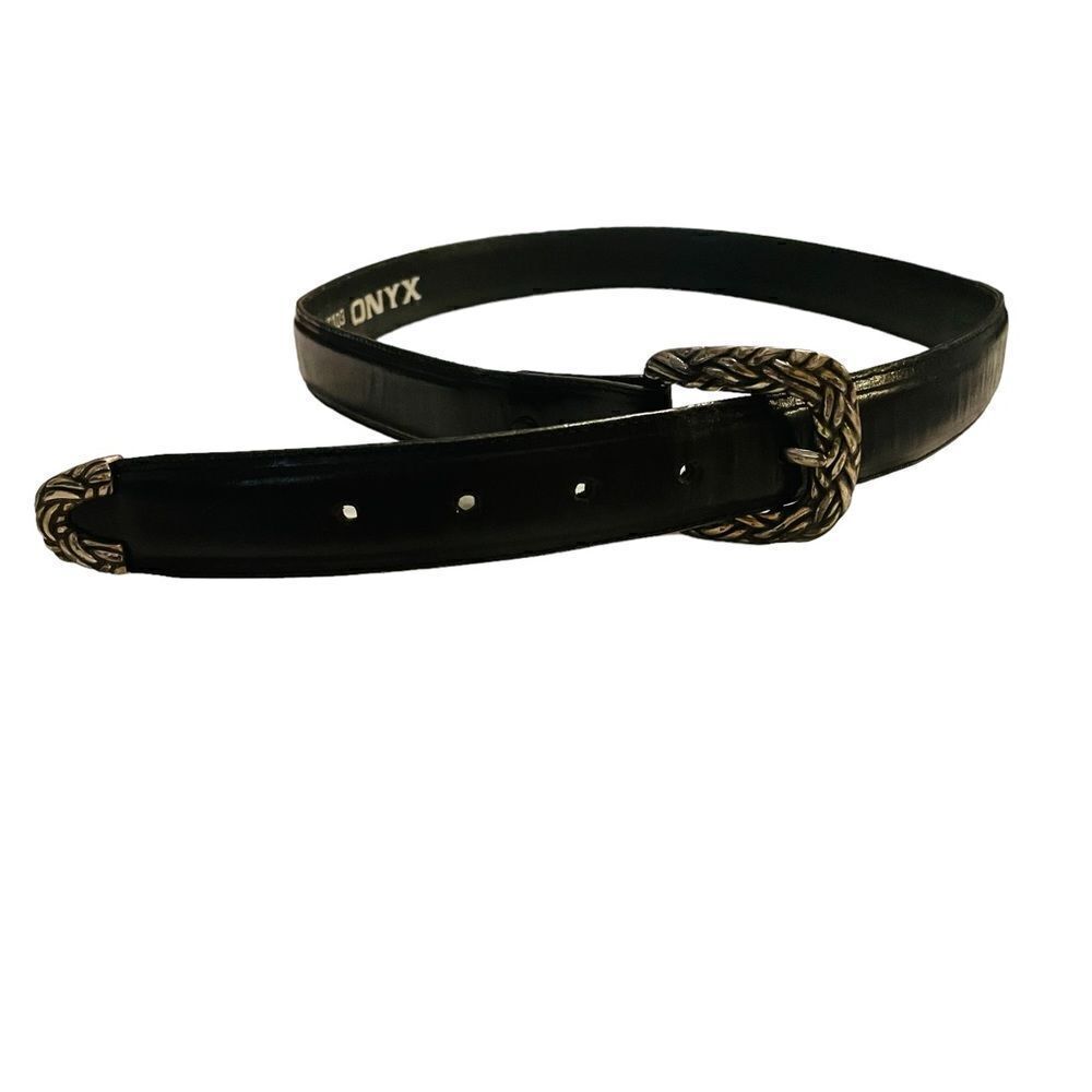 Vintage Brighton Onyx Leather Belt